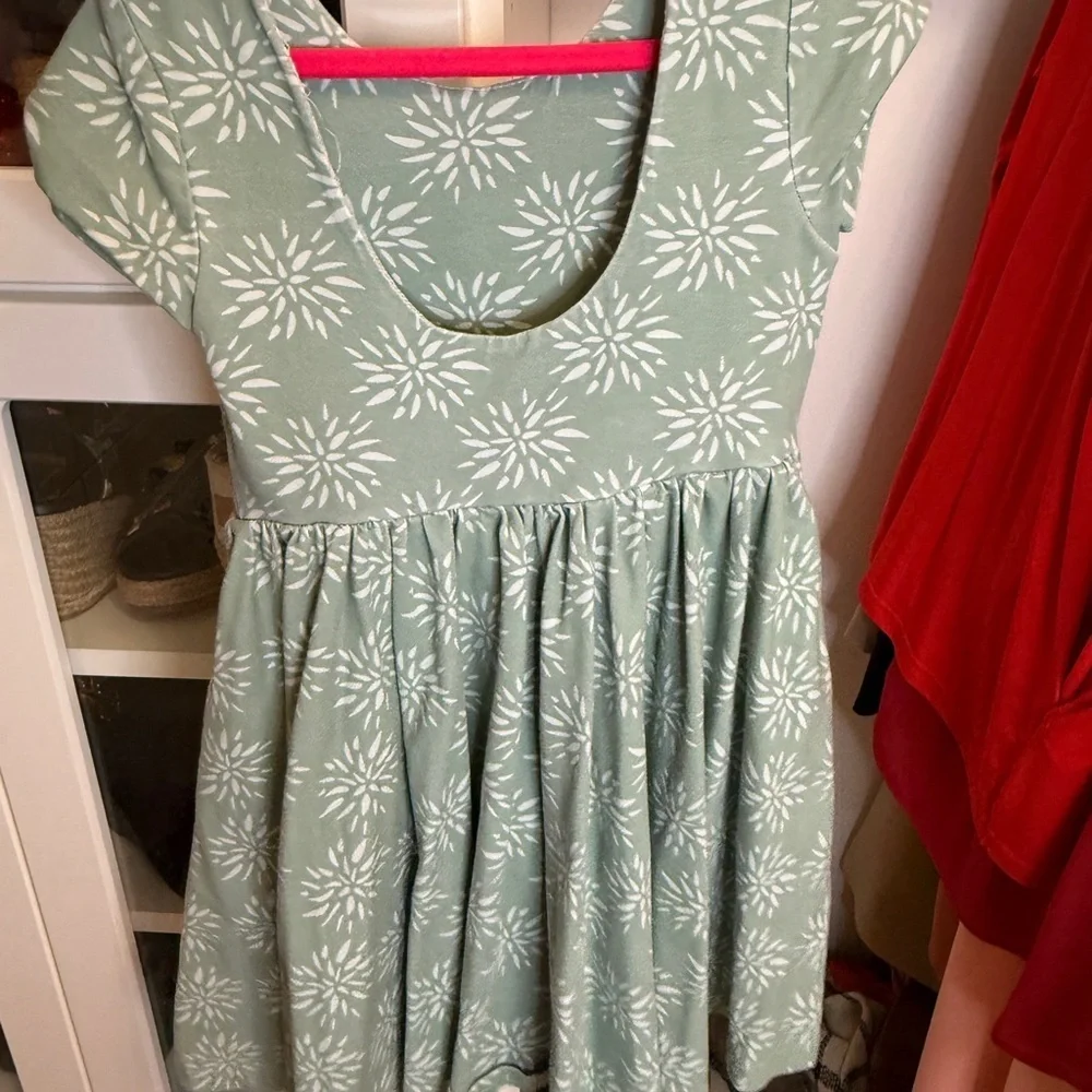 Charming Mint Green Floral Kids Dress Size 4